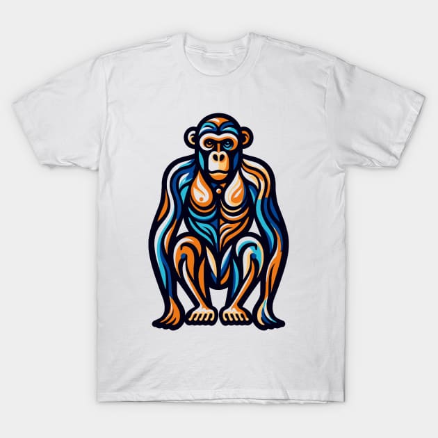 Pop art monkey illustration. cubism illustration of monkey T-Shirt by gblackid